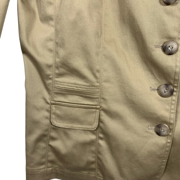 cotton blazer jacket 4 button notched lapel beige size 11 Marie Claire - Picture 10 of 15